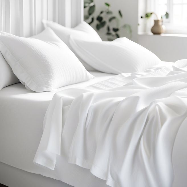 Kissen und Bett als Symbolbild für ein Hotel